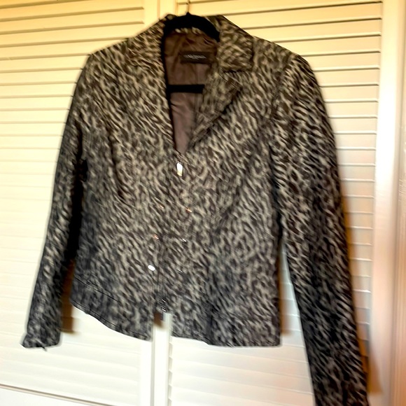 Javier Simorra - Barcelona Spain Fitted Short Animal Print Jacket - Sz 42-US8 - Picture 3 of 13